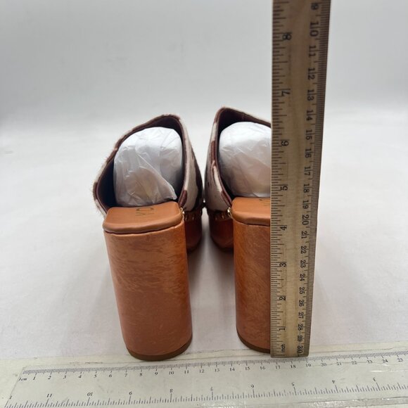 YDN Cow Platform Slip On Clogs Mules Cork High Heel Round Toe Studded Sandals - Picture 5 of 8